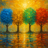 Limited Edition Handpainted Embellished Small Collectors Painting (Friendship)