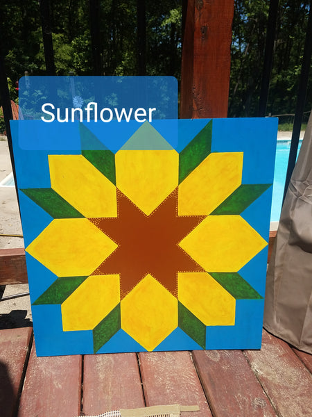 Sunflower DIY etched wood Barn Quilt