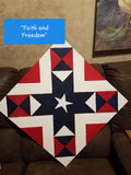 Faith and Freedom Flag Patriotic Etched DIY Barn Quilt