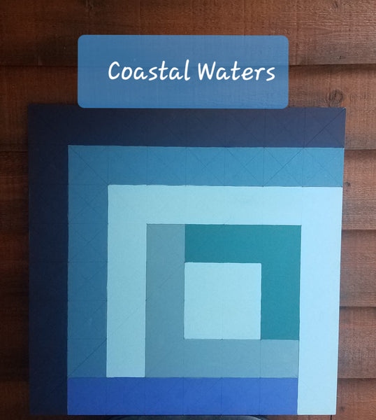 "Coastal Waters" Log Cabin Design DIY paint by color number!