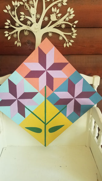 “Bloom Where You Are Planted”- Etched Wood Barn Quilt DIY Paint