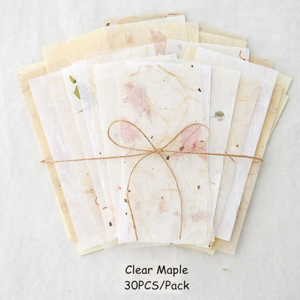 30PCS Vintage Style Scrapbook Decoration Paper Journal Material Tissue Paper DIY Crafts Bookmark Floral Collage Special Paper